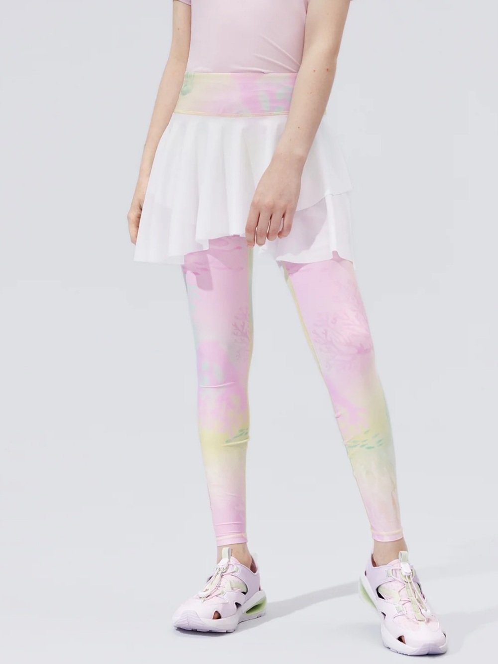 Moodytiger Fairy 2‑in‑1 Pastel Tie-Dye Athletic Skirt with Leggings